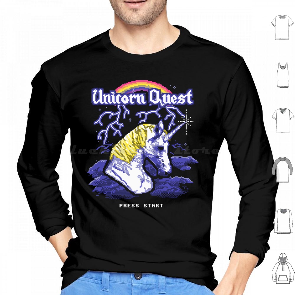 Arcade Quest - Unicorn Quest Kapşonlu Pamuklu Uzun Kollu