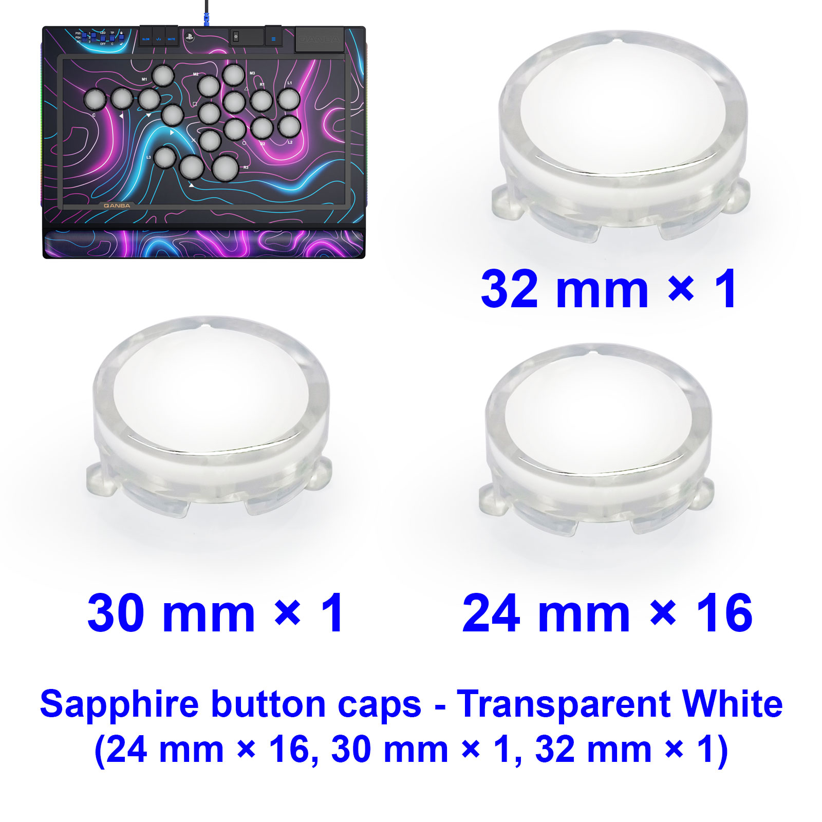 Arcade Games & Vending Co - QANBA SAPPHIRE S1 Düğme Kapağı Arcade