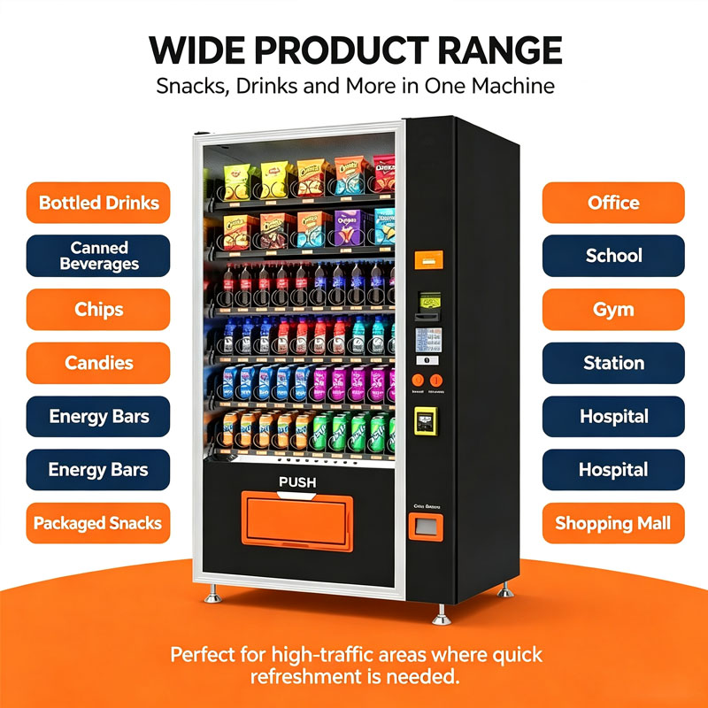 Kombine Otomat Atıştırmalık İç - Commercial Vending Machine incelemesi ve fiyatı