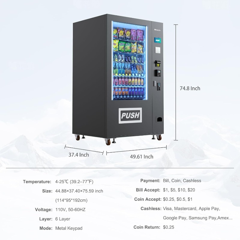 Özelleştirilmiş Büyük 60 Bölme - Bill Acceptor Vending incelemesi ve fiyatı
